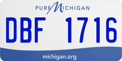MI license plate DBF1716