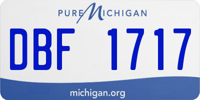 MI license plate DBF1717