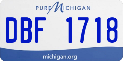 MI license plate DBF1718