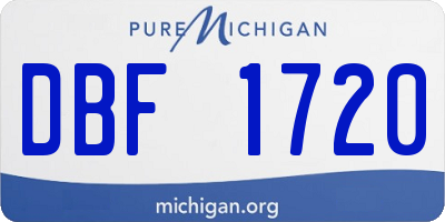 MI license plate DBF1720