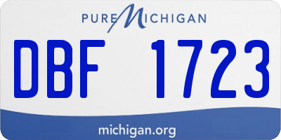 MI license plate DBF1723