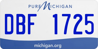 MI license plate DBF1725