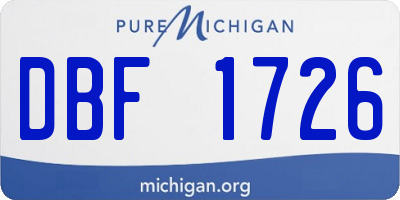MI license plate DBF1726