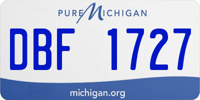 MI license plate DBF1727
