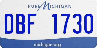 MI license plate DBF1730