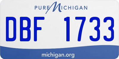 MI license plate DBF1733
