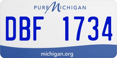 MI license plate DBF1734