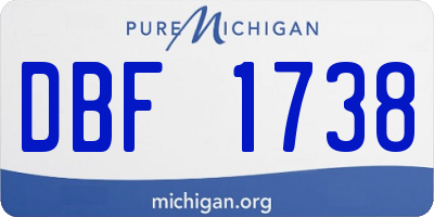 MI license plate DBF1738