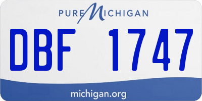 MI license plate DBF1747
