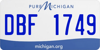 MI license plate DBF1749