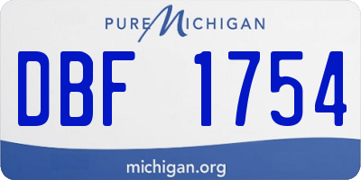 MI license plate DBF1754
