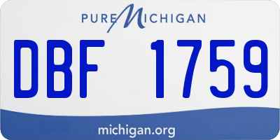 MI license plate DBF1759