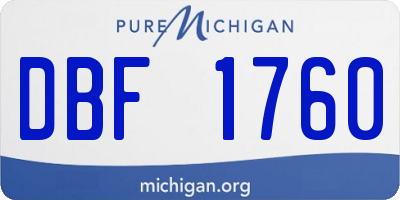 MI license plate DBF1760