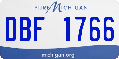 MI license plate DBF1766