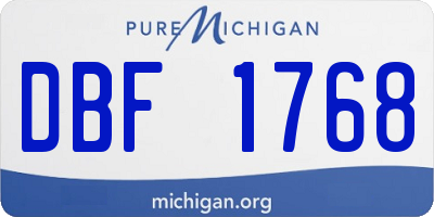 MI license plate DBF1768