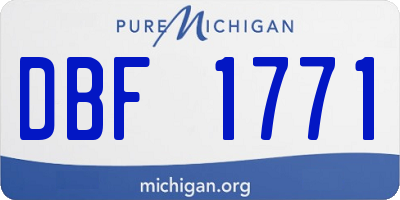 MI license plate DBF1771