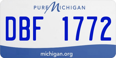 MI license plate DBF1772