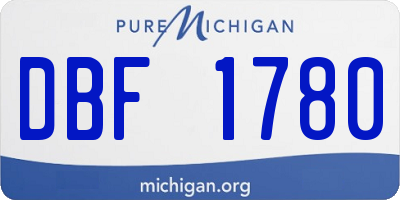 MI license plate DBF1780