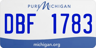 MI license plate DBF1783