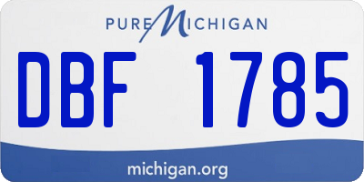 MI license plate DBF1785