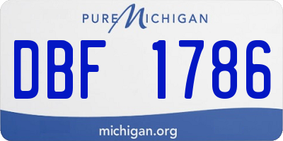 MI license plate DBF1786
