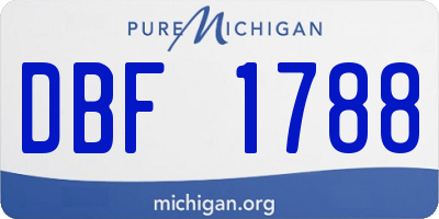 MI license plate DBF1788