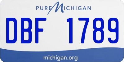 MI license plate DBF1789