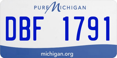 MI license plate DBF1791
