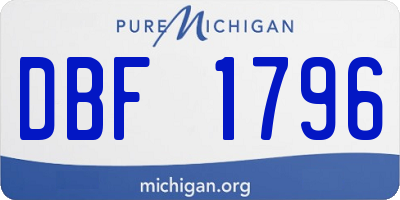 MI license plate DBF1796