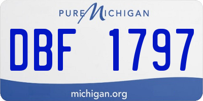 MI license plate DBF1797