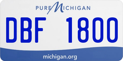 MI license plate DBF1800