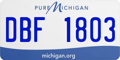 MI license plate DBF1803