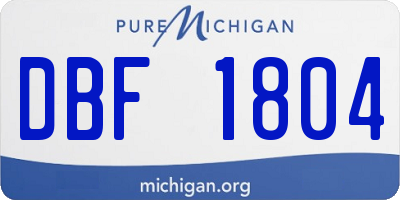 MI license plate DBF1804