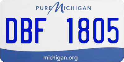 MI license plate DBF1805