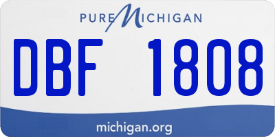 MI license plate DBF1808