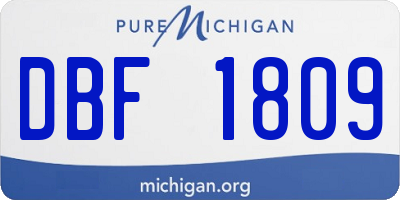 MI license plate DBF1809
