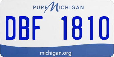 MI license plate DBF1810