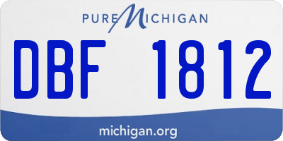 MI license plate DBF1812