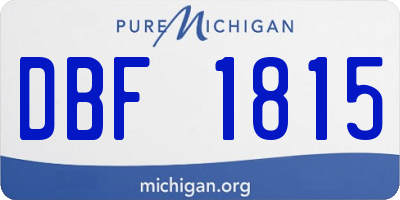 MI license plate DBF1815