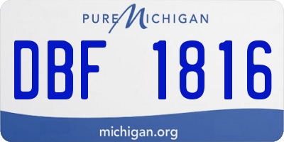 MI license plate DBF1816
