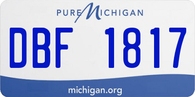 MI license plate DBF1817