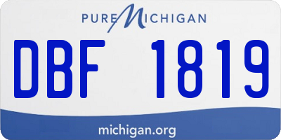 MI license plate DBF1819