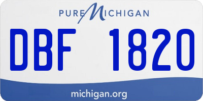 MI license plate DBF1820