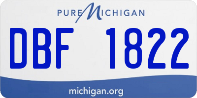MI license plate DBF1822
