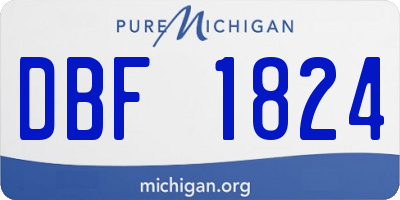 MI license plate DBF1824