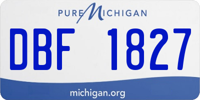 MI license plate DBF1827