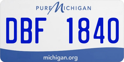 MI license plate DBF1840