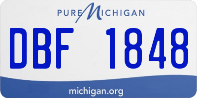 MI license plate DBF1848