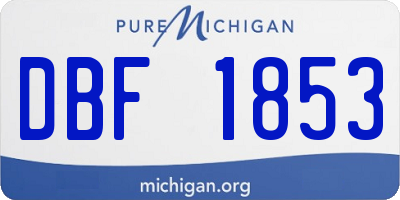 MI license plate DBF1853