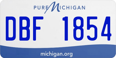 MI license plate DBF1854